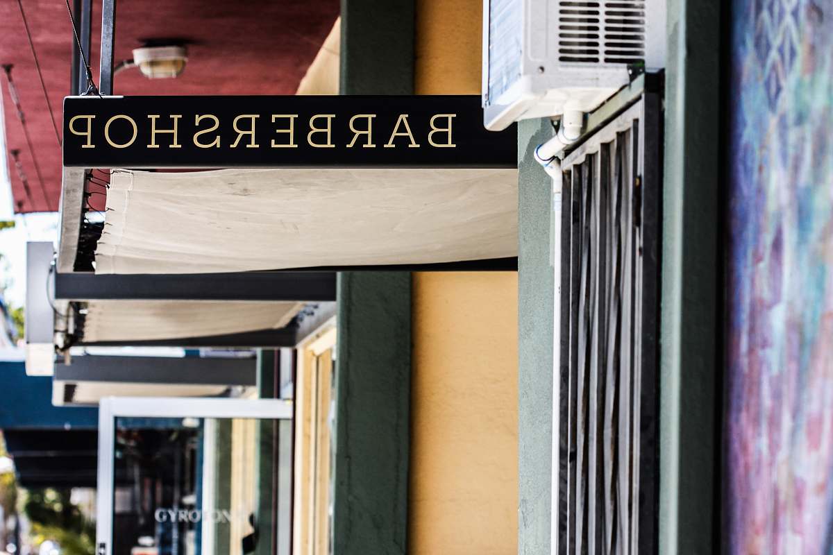 san diego Barbershop signage awning